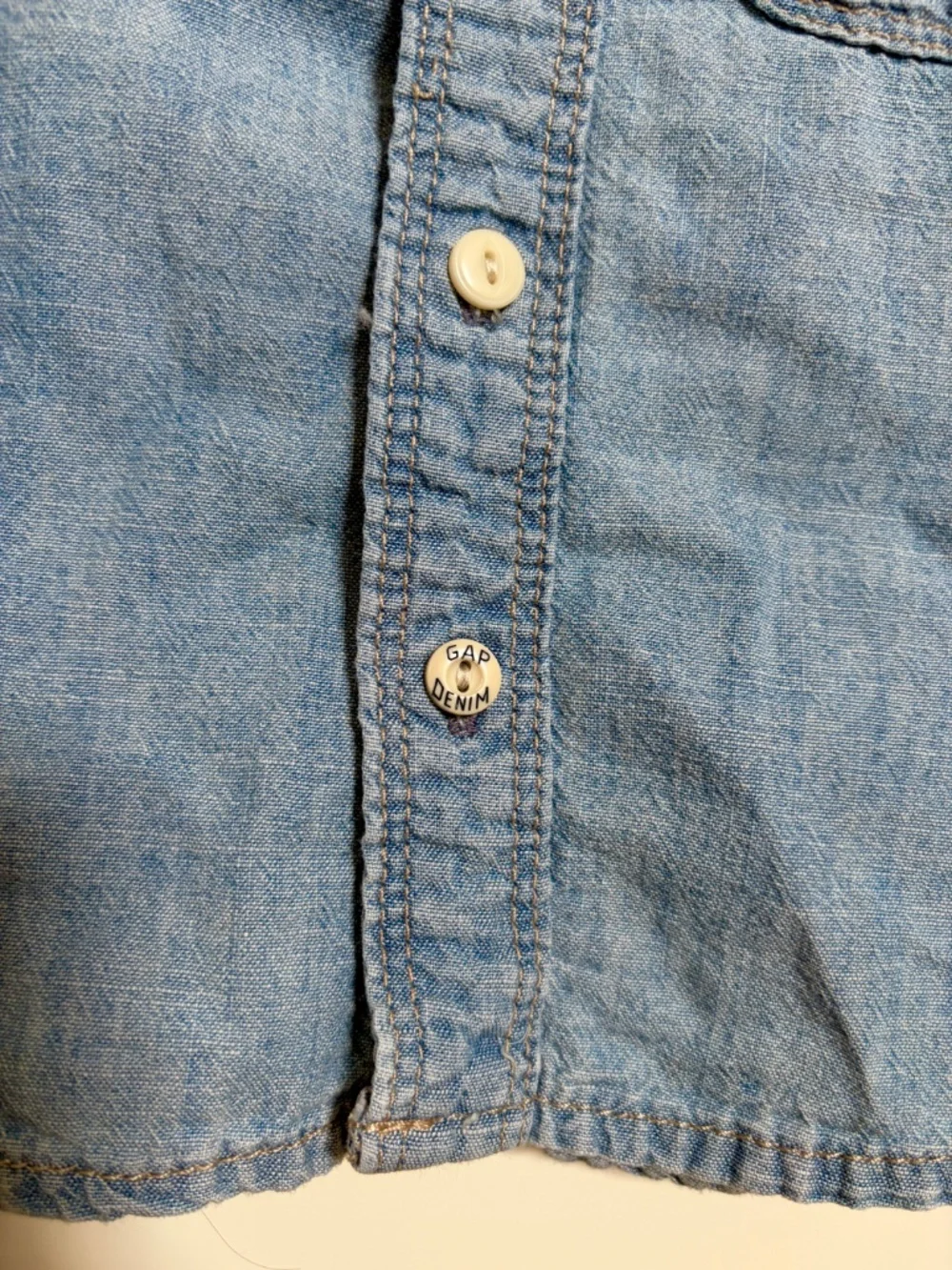 Baby Gap Denim Shirt Chambray Shirt Long Sleeve Button Up Size 6-12M